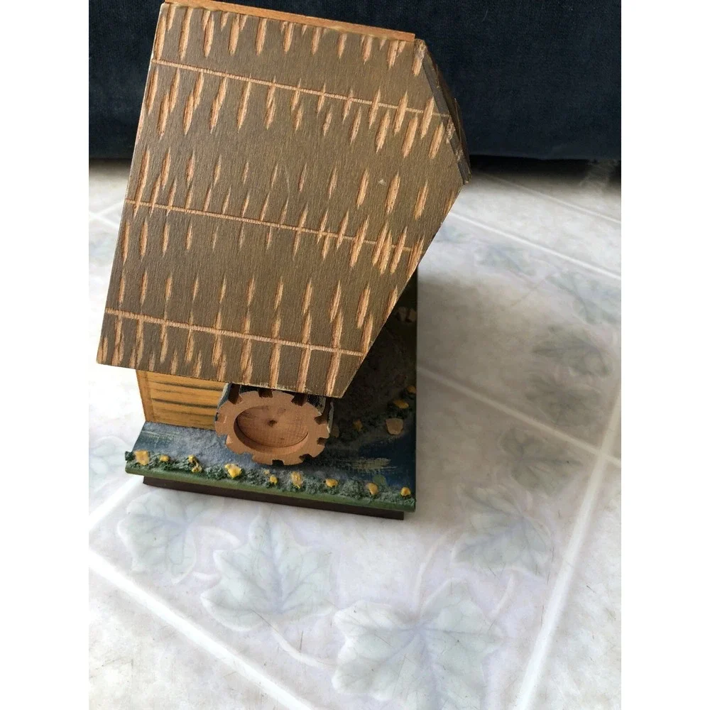 1970s‎ vintage Mill Chalet wooden jewelry Music box works Es steht Eine Muhle